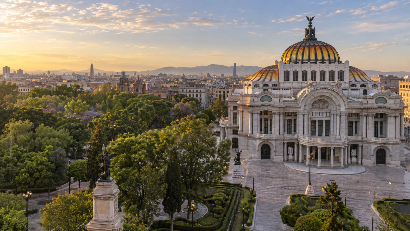 Ilustración de Bellas Artes y el Centro Histórico